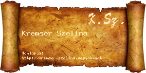 Kremser Szelina névjegykártya